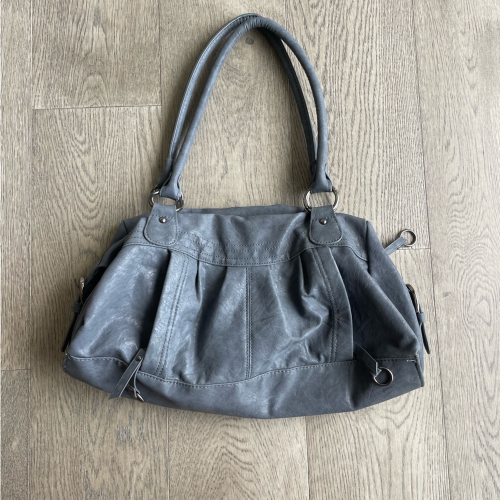 Grey leather bag